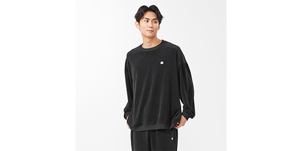 LOGOS / ボディリカバリーベロアスウェット　ブラック　L画像2