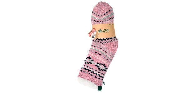 LOGOS / Weft-knit lined bore room crew Pink 23-25cm