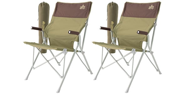 LOGOS / LOGOS Life Back-hold Chair (Brown), set of 2