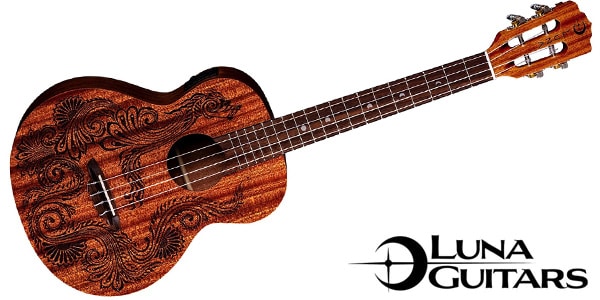 LUNA GUITARS/Uke Henna Dragon Mahogany Baritone w/Pre