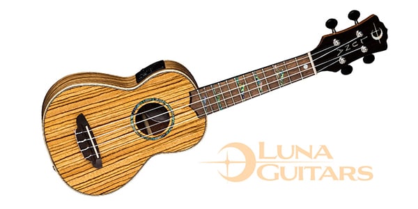 LUNA GUITARS / Uke High Tide Zebra Soprano w/Pre & Gig