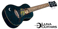 LUNA GUITARS / Uke Owl Quilt Top Concert w/Preamp & Gig