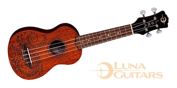 LUNA GUITARS/Uke Tattoo Mahogany Soprano w/Gigbag