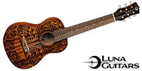 LUNA GUITARS Uke Tribal Mahogany 6 String Guitarlele