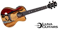 LUNA GUITARS Uke Vista Deer Tenor w/Preamp and Gigbag