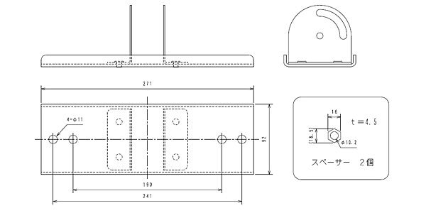 MACKIE AT-SPH/A-C300/SRM450 天吊/壁掛け金具取付用プレート