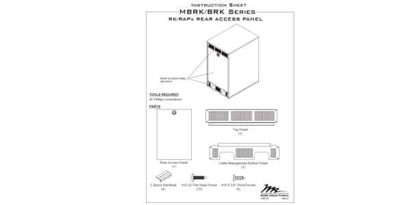 MIDDLE ATLANTIC / RK-RAP16-MP Rear access panel kit for RK series画像2