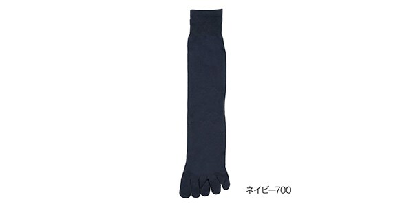 満足 ( マンゾク )  / 冷感 無地5本指 クルー丈 接触冷感 26-27cm ネイビー
