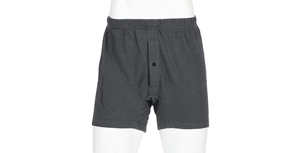 満足 / Izumo Soft Knit Trunks, Plain, Front Opening Charcoal L画像3