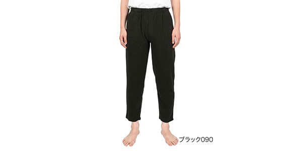 満足 / Izumo Soft Long Pants Plain with Side Pockets Black LL