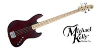 Michael Kelly Guitars Ele Bass Element 4 OpenPore Trans Red