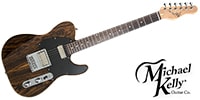 Michael Kelly Guitars / Mod Shop 55 Ebony Custom Fralin Striped Ebony
