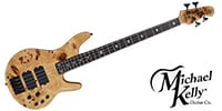 Michael Kelly Guitars / Ele Bass Pinnacle 4 Burl top act/passive split coil