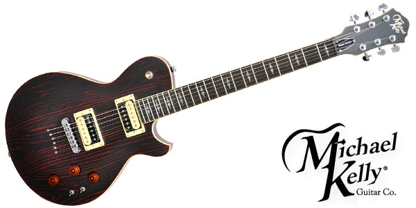 Michael Kelly Guitars / Ele Gtr Patriot Decree Open Pore Trans Red ebonyFB Slim Bod