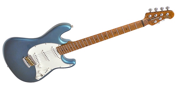 MUSICMAN / Cutlass SSS Trem Piezo Hunter Hayes Tahoe Blue Figured Roast画像3