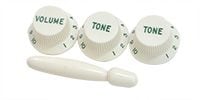 MONTREUX 62 Strat Nylon Knob set new (green letters) [1418]