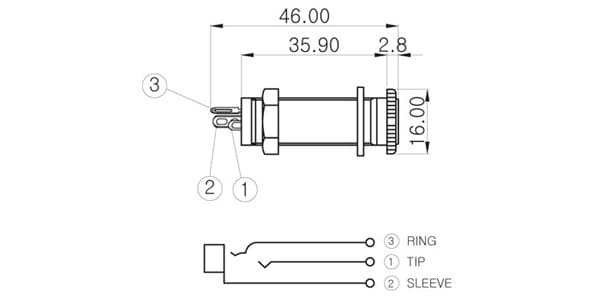 MONTREUX / Cylinder stereo jack GD [1651] 画像2