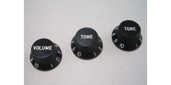 MONTREUX/Strat 1V2T knob set Black [818]