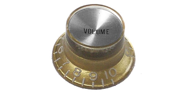 MONTREUX/Metric Reflector Knob Volume Gold (Silver Top) [8857]