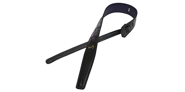 MOODY STRAPS ( ムーディーストラップ )  / 2.5" 3 STAR LEATHER BACKED STRAP - Black/Purple & 3 STARS