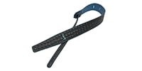 MOODY STRAPS / 2.5" FAUX GATOR LEATHER BACKED GUITAR STRAP - BLACK/SKY BLUE