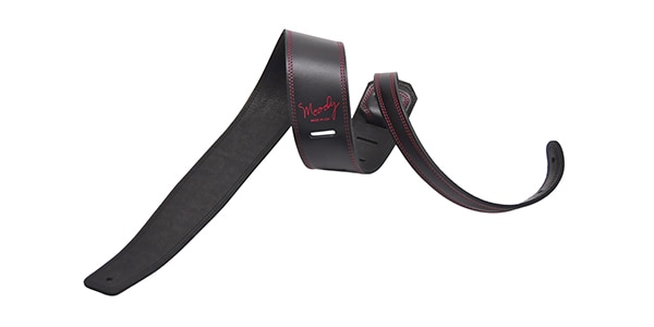 MOODY STRAPS ( ムーディーストラップ )  / Leather&Leather2.5" Standard Black/Black Red Logo画像2
