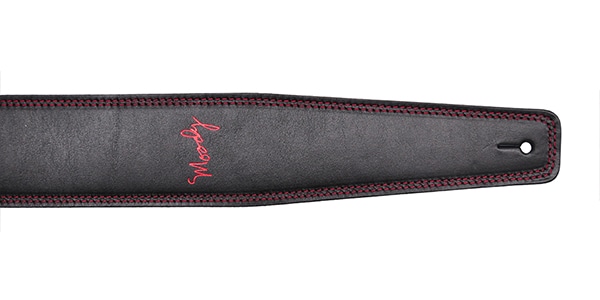 MOODY STRAPS ( ムーディーストラップ )  / Leather&Leather2.5" Standard Black/Black Red Logo画像3