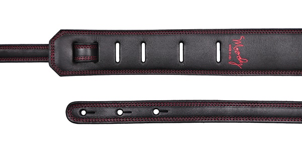MOODY STRAPS ( ムーディーストラップ )  / Leather&Leather2.5" Standard Black/Black Red Logo画像4