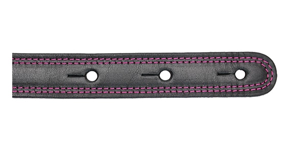MOODY STRAPS / Leather&Leather 2.5" Standard Black / Pink (Pink stitch, Pin画像4