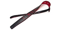 MOODY STRAPS 2.5&quot; 3 Red Stars Suede Back Black/Red Standard