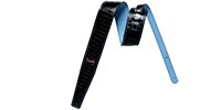 MOODY STRAPS 2.5&quot; FAUX GATOR LEATHER BACKED GUITAR STRAP - BLACK/BLUE