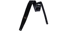 MOODY STRAPS 2.5&quot; FAUX GATOR LEATHER BACKED GUITAR STRAP - BLACK/BLACK