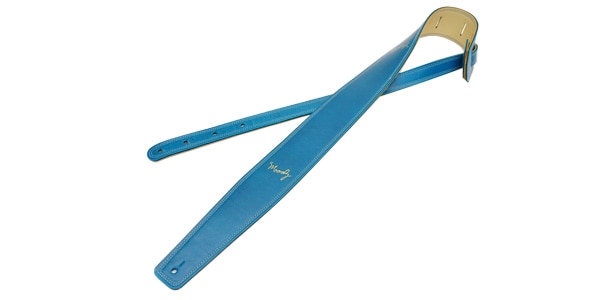 MOODY STRAPS / Leather&Leather2.5" Long Sapphire Blue/Cream