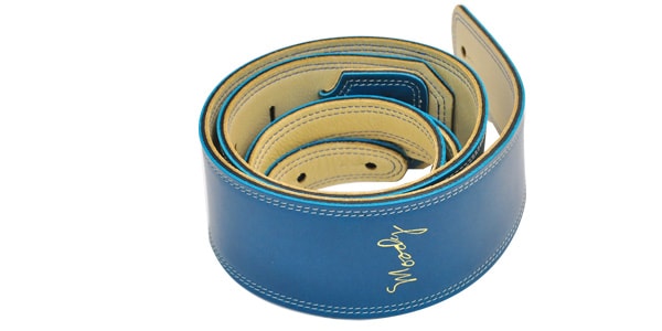MOODY STRAPS / Leather&Leather2.5" Long Sapphire Blue/Cream画像4