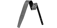 MOODY STRAPS 2.5&quot; LEATHER BACKED GUITAR STRAP - LIGHT GRAY/BLACK