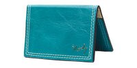 MOODY STRAPS LEATHER WALLET TURQUOISE/CREAM