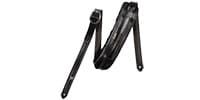 MOODY STRAPS 1&quot; SHEEPSKIN GUITAR STRAP LONG - BLACK/BLACK