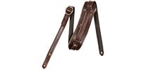 MOODY STRAPS 1&quot; SHEEPSKIN GUITAR STRAP LONG - BROWN/BROWN