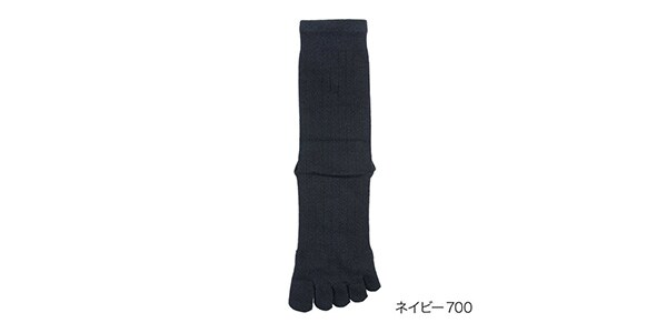 MURENO / Pseudo-Rib Five-Toe Half-Length Socks, Size 25–27 cm, Navy