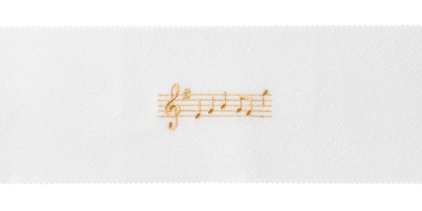 NAKANO / CO120KOPWG Piano Key Cover, Musical Notes, White Gold