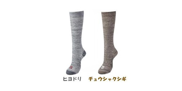 日本野鳥の会 ( ニホンヤチョウノカイ )  / バードウォッチング靴下 ドライ サポート　ヒヨドリ　M