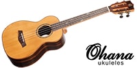 Ohana ukuleles / TK-50ME 【ソリッド・シダー、マッカーサー・エボニー、テナー】