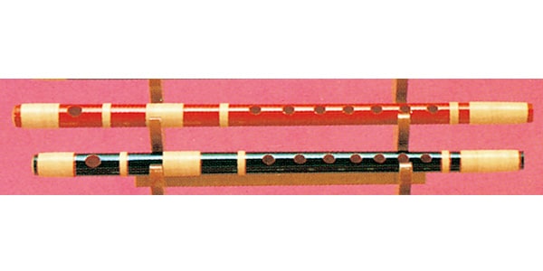 大岡紫水 / 高級(黒・赤)紫水篠笛　籐半重巻　6穴　6本調子