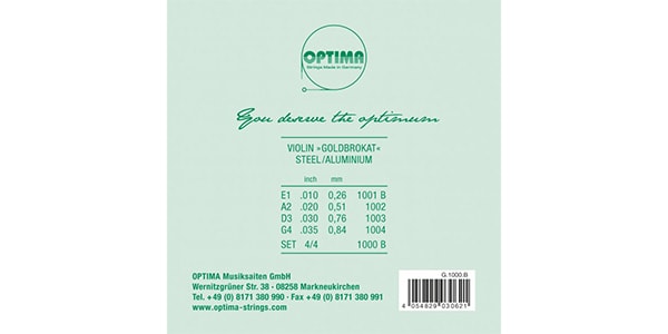 OPTIMA / Gold Brokat Violin String Set E026BALL 4/4画像2