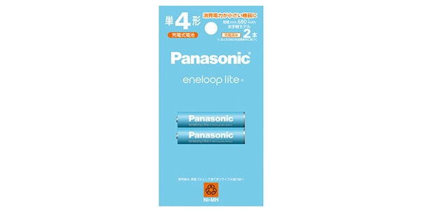 PANASONIC/単4形ニッケル水素電池 エネループ ライトモデル 2本パック