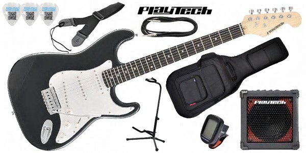 PLAYTECH/ST250 ギター入門セット Rose Black