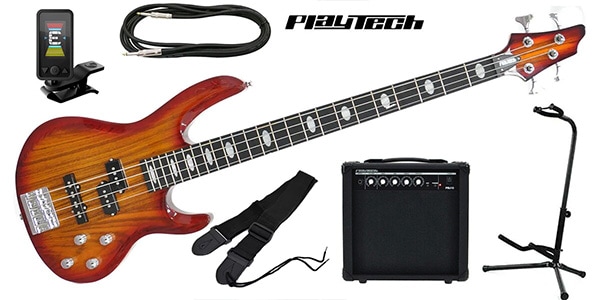 PLAYTECH プレイテック 赤 エレキベース アンプ 初心者一式セット PLAYTECH ( プレイテック ) AB420 Cherry Burst エレキベース 初心者