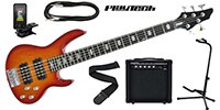 PLAYTECH AB520 Cherry Burst 5弦エレキベース 初心者入門セット