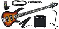 PLAYTECH / AB520 Sunburst 5弦エレキベース 初心者入門セット