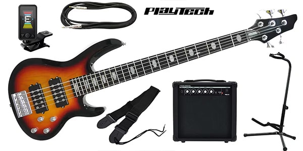 PLAYTECH ( プレイテック ) AB520 Sunburst 5弦エレキベース 初心者